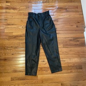 Madewell Vegan Leather Pull-On Paperbag Pants